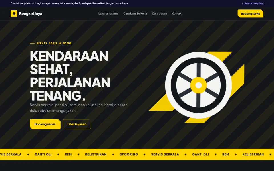 Contoh template Bengkel Jaya