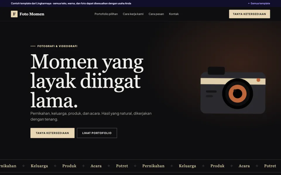 Contoh template Foto Momen