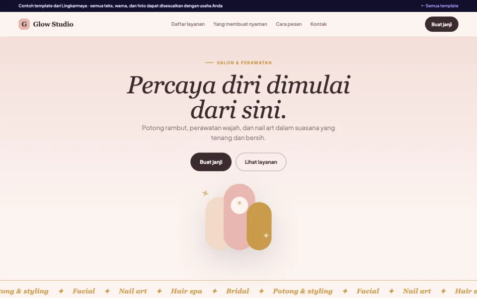Contoh template Glow Studio