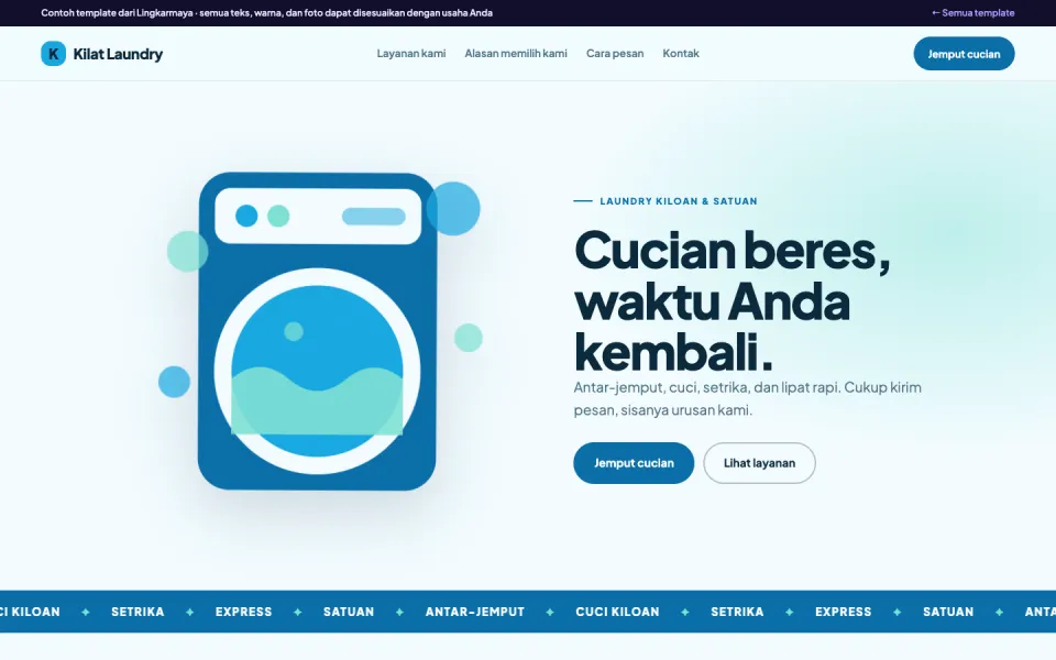 Contoh template Kilat Laundry