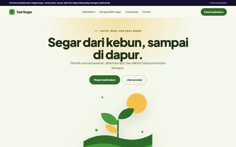 Contoh template Tani Segar