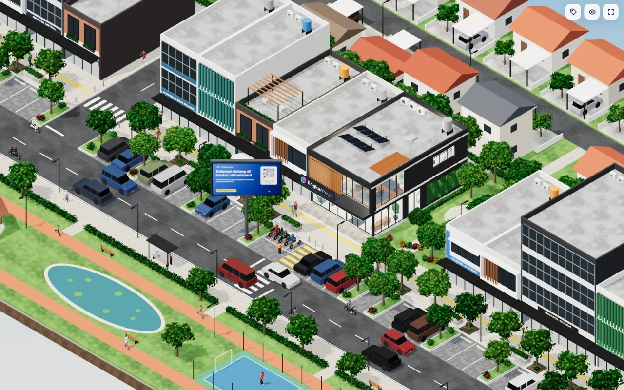 Tampilan Virtual Office Lingkarmaya, Teknologi